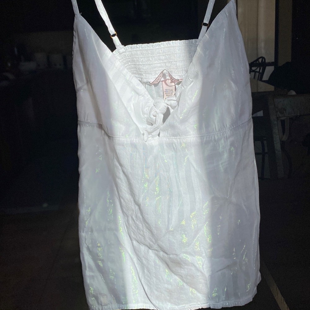 Victoria’s Secret tank top with holographic stripes